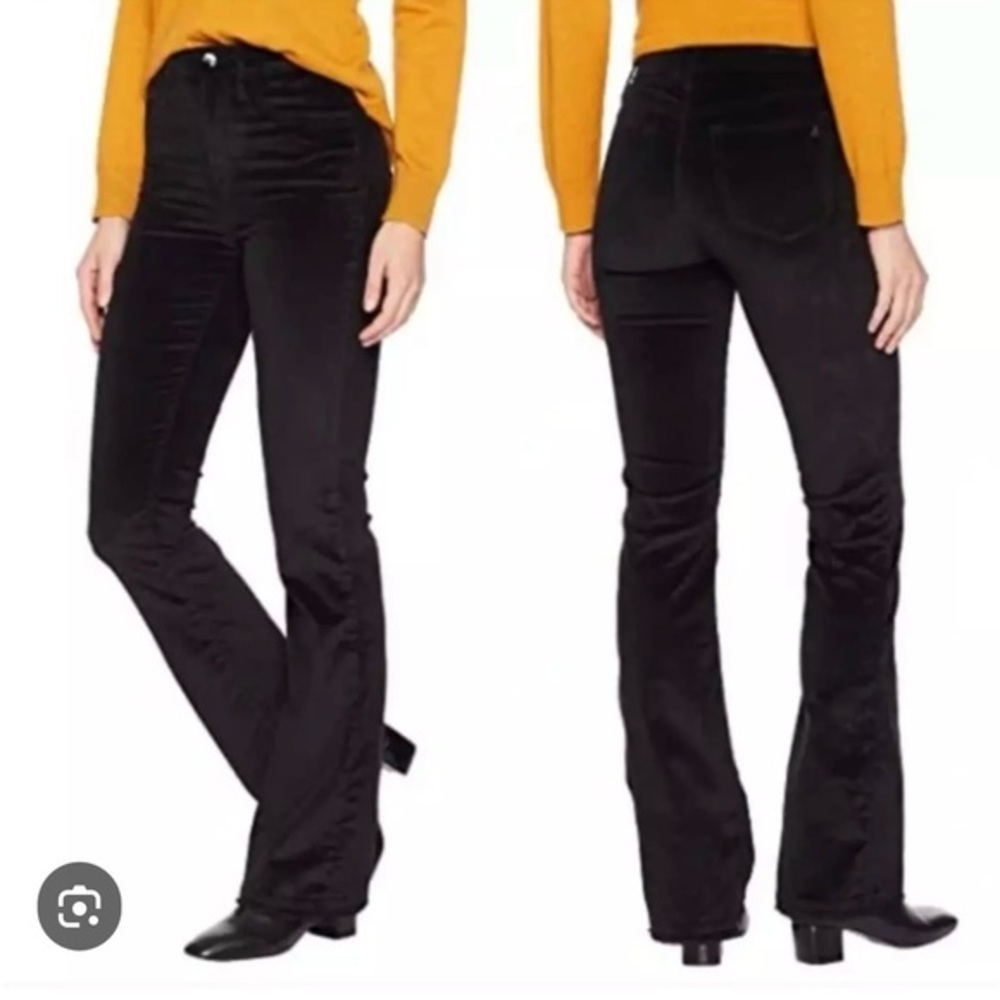 NWT Sam Edelman size 32 black velvet Penny bootcut pants